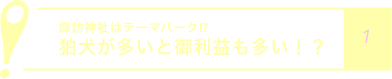 諏訪神社はテーマパーク⁉
            狛犬が多いと御利益も多い！？