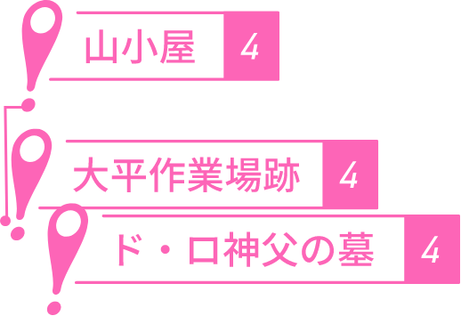 山小屋 大平作業場後 ド・ロ神父の墓