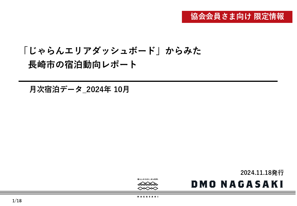 【協会会員限定】長崎市の宿泊動向レポート2024年10月 を公開しました-1